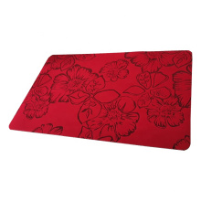 Custom Christmas Decor 3D Floral Pattern Flocking Rubber Backing Floor Mat